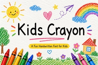 A Creative Crayon Font for Kids Art Projects